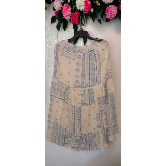 75% OFF NWT Ba&sh Ionder Midi Skirt Boho in Cream/Blue Color Size: L MSRP" $400 - Picture 6 of 7